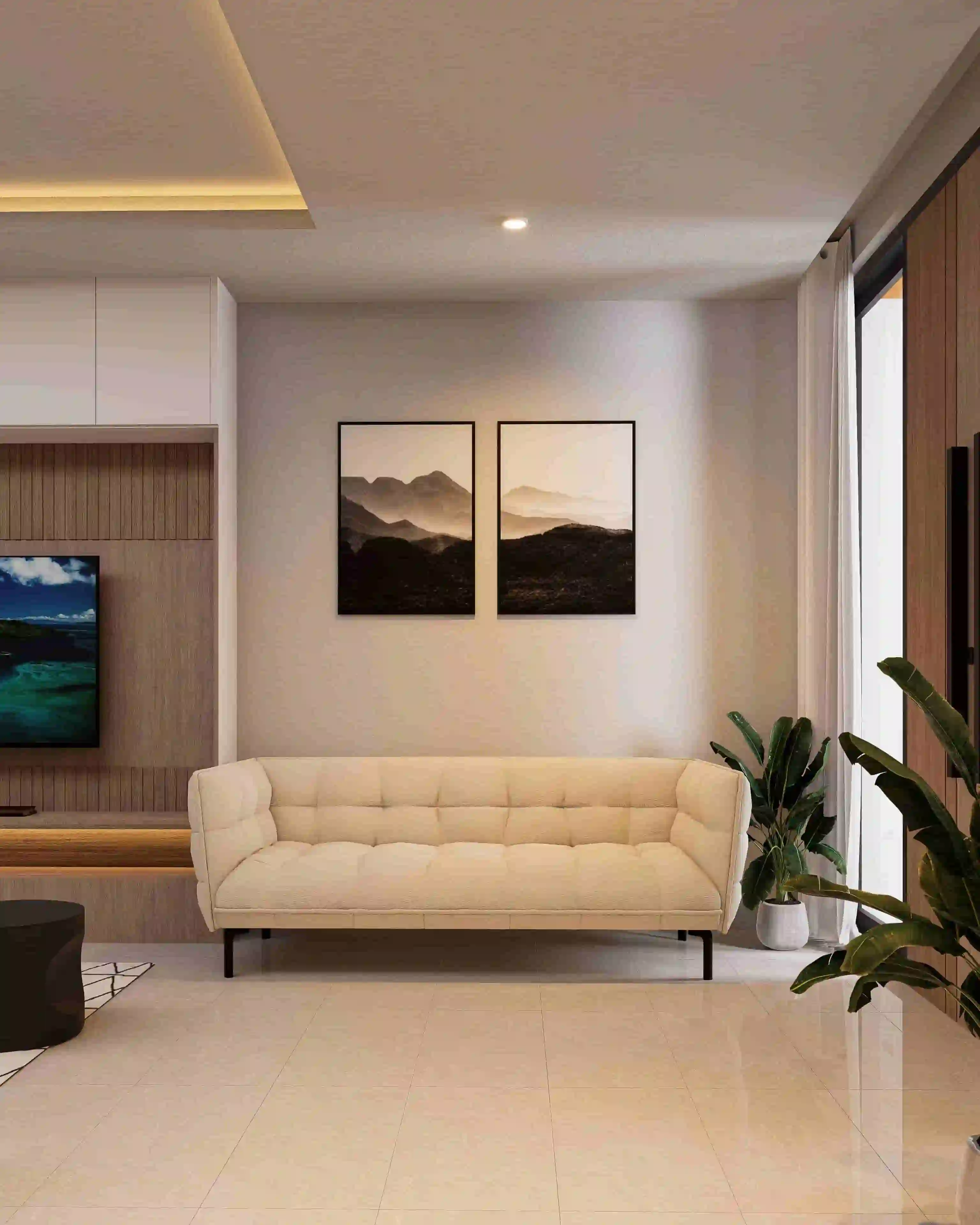 Tampilan depan hunian minimalis di lingkungan perkotaan